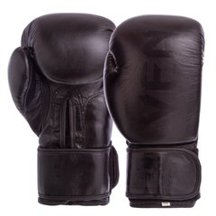 Перчатки боксерские VENUM кожаные черные BO-5238, 10 унций
