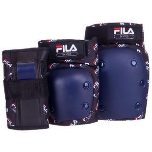 Защита для роликов детская наколенники налокотники перчатки FILA 6075111 размер S (8-12 лет) цвет синий