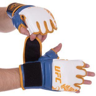 Рукавиці для змішаних єдиноборств MMA UFC TrueThai UTT-75399 S-M синій-білий