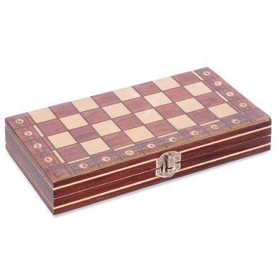 Шахматы, шашки, нарды 3 в 1 деревянные с магнитом (29x29см) W7702H