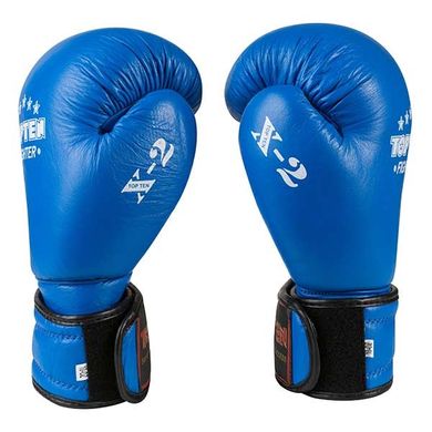 Боксерские перчатки кожа TopTen X-2 синие TT-X2, 10 унций