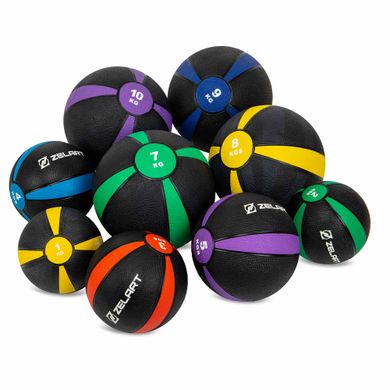 Медбол мяч медицинский Medicine Ball Zelart FI-5122-2 2кг черный-зеленый