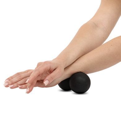 Мяч массажный двойной для МФР и самомассажа Duoball Zelart FI-5128 &oslash;6,5см черный