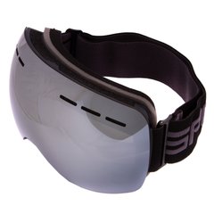 Лыжная маска SPOSUNE черная HX021 (линзы серебряные зеркальные)