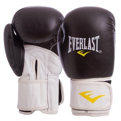 Боксерские перчатки на липучке EVERLAST MA-6750 черно-белые, 12 унций
