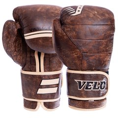 Перчатки боксерские VELO кожаные на липучке VL-2214, 12 унций