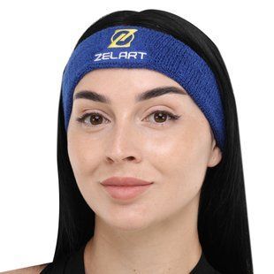 Повязка спортивная махровая на голову от пота ZELART BC-2972 цвет синий
