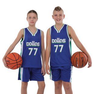 Форма баскетбольная детская NBA клуб Dallas Mavericks 77 BA-9453 размер XL цвет синий