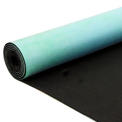 Коврик для йоги замшевый каучуковый двухслойный 3мм Record FI-5662-23, Бирюзовый