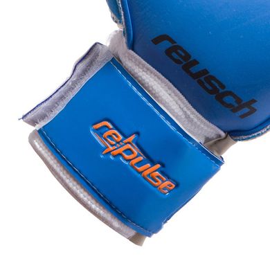Футбольные перчатки с защитными вставками на пальцы голубо-белые REUSCH FB-873, 10
