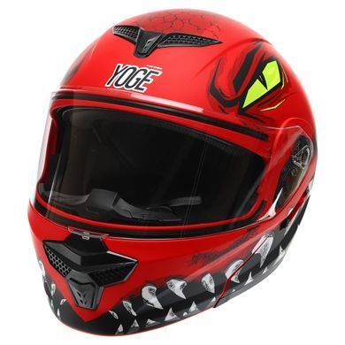 Мотошлем модуляр (flip-up) YOGE Пасть дракона M-9403-3 размер L (58-61) цвет красный-черный