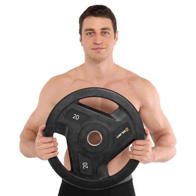 Блины диски обрезиненные с тройным хватом и металлической втулкой MD Buddy TA-6994-20 51мм 20кг черный