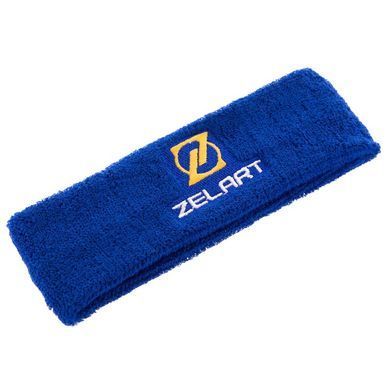 Пов'язка спортивна махрова на голову від поту ZELART BC-2972 колір синій