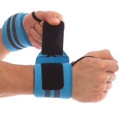 Бинты кистевые для жима STRENGTH WRIST WRAPS MUTE MT-9188-3 цвет голубой