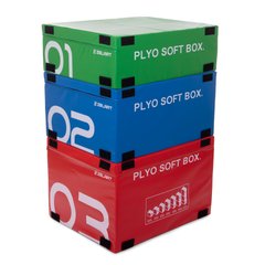 Бокс плиометрический тумба для кроссфита Плиобокс набор 3 бокса Plyo boxes Zelart FI-3634 3шт 90х75х30/45/60см зеленый, синий, красный