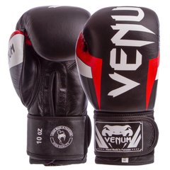 Перчатки для бокса VENUM кожаные черно-белые BO-5238, 10 унций