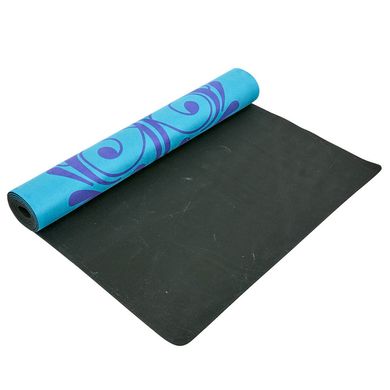 Мат для йоги и фитнеса каучуковый двухслойный 3мм Record FI-5662-41, Синий