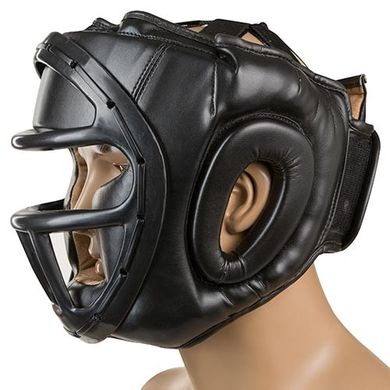 Боксерский шлем закрытый с маской черный EVERLAST EV-5010