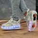 Роликові кросівки з підсвічуванням LED на двох колесах Huoleguo OB-3419 розмір 38 колір чорний-темно-синій