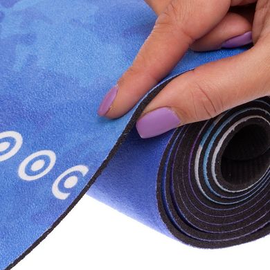 Коврик для йоги каучуковый двухслойный 3мм Record FI-5662-57, Синий