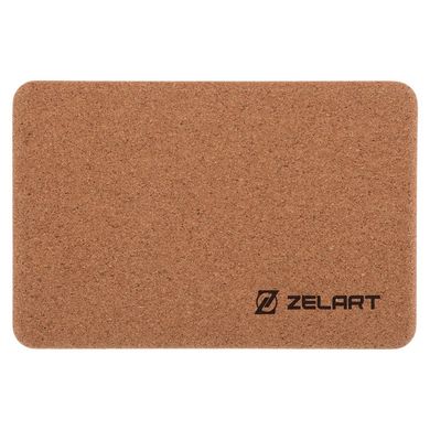 Блок для йоги пробковый Zelart FI-7850-3 коричневый