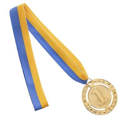 Медаль спортивная с лентой (1 шт) d=65 мм C-6401, 2 место (серебро)