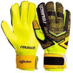 Перчатки для футбола с защитными вставками на пальцы REUSCH салатовые FB-882, 10