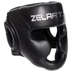 Шлем для бокса с полной защитой черный PU Zelart BO-3954