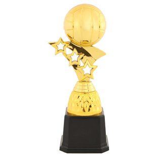 Фигура наградная спортивная Zelart Волейбольный мяч JZ2428C высота 22см золото