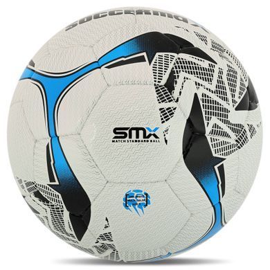 М'яч футбольний професійний SOCCERMAX FB-4210 колір білий-синій