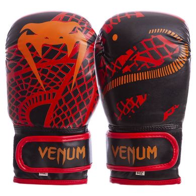 Перчатки боксерские на липучке черно-красные FLEX VENUM SNAKER VL-5795, 4 унции