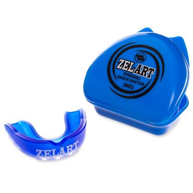 Боксерская капа односторонняя двухкомпонентная в футляре Zelart BO-3603, Синий