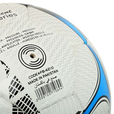 М'яч футбольний професійний SOCCERMAX FB-4210 колір білий-синій