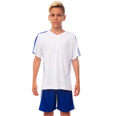 Футбольная форма подростковая Glow сине-белая CO-703B, рост 120