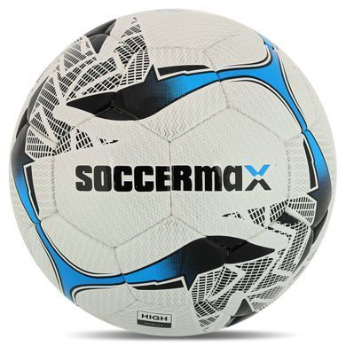 М'яч футбольний професійний SOCCERMAX FB-4210 колір білий-синій