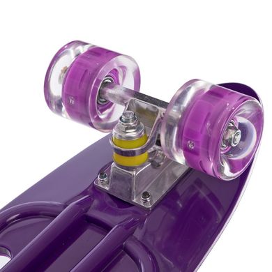 Скейтборд пластиковый круизер светящийся 60x17см HB-31B-4, Фиолетовый
