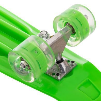 Пенни борд Penny Board круизер пластиковый со светящимися колесами 22" FISH SK-881-12 оливковый