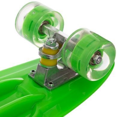 Пенни борд Penny Board круизер пластиковый со светящимися колесами 22" FISH SK-881-12 оливковый
