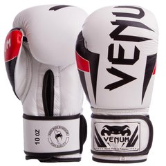 Боксерские перчатки VENUM кожаные белые BO-5238, 10 унций