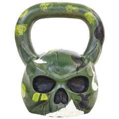 Гиря тренировочная цельная чугунная Iron head Skull Zelart TA-5707-20 вес 20кг зеленый