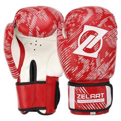Перчатки боксерские на липучке Zelart красные MA-5018 10 унций