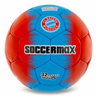 Мяч футбольный SOCCERMAX BAYERN FB-0047-820 №5 PU красный-голубой
