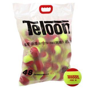 М'ячі для великого тенісу TELOON KIDS 70 Stage-3 48шт червоно-салатовий