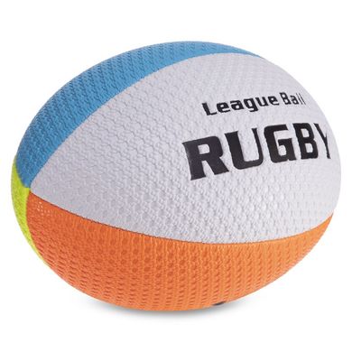 Мяч для регби RUGBY Liga ball Zelart RG-0391 цвет белый-синий