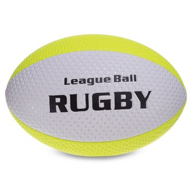 Мяч для регби RUGBY Liga ball Zelart RG-0391 цвет белый-синий