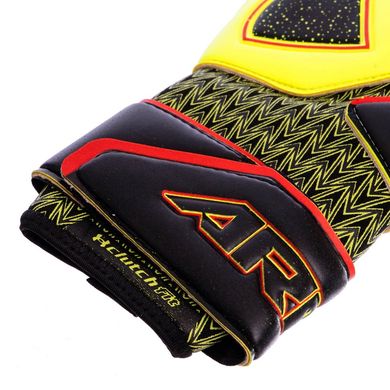 Вратарские перчатки с защитными вставками на пальцы салатовый-черные FB-883, 10