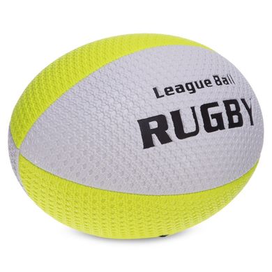 Мяч для регби RUGBY Liga ball Zelart RG-0391 цвет белый-синий