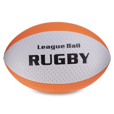 Мяч для регби RUGBY Liga ball Zelart RG-0391 цвет белый-синий