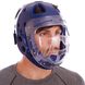 Шлем для тхэквондо с пластиковой маской синий BO-5490, L