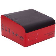 Бокс плиометрический тумба для кроссфита Плиобокс Plyo box Zelart FI-3632 1шт 76-76-36/46см красный-черный